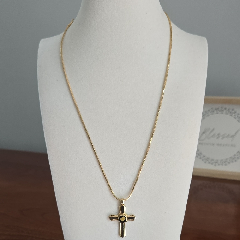 Lia Sophia Goldtone Cross Pendant Necklace